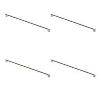 4x Keyhole Bar Pull Handle 588 x 14mm 576mm Fixing Centres Satin Nickel & Chrome