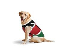 4X-Large Large Pet Pure Cotton Vest - Summer T-Shirts for Medium Dogs, Flag of Kenya Print Breathable & Soft Tank Top