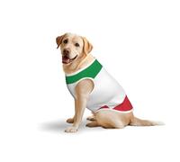 4X-Large Large Pet Pure Cotton Vest - Summer T-Shirts for Medium Dogs, Italian Flag Print Breathable & Soft Tank Top