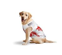 4X-Large Pets Cotton Vest - Soft Lightweight T-Shirts,Retro Canada Flag Print Sleeveless Tank Top Clothes for Medium Large Dogs