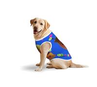 4X-Large Pets Cotton Vest - Soft Lightweight T-Shirts,Smiley Yellow Pear Print Sleeveless Tank Top Clothes for Medium Large Dogs