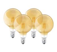 4x LED Filament Smart + G120 Globe 6W E27 Gold Extra Warm Dimmer Apple Bluetooth