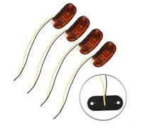 4X LED Indicator Lights for Vehicles with 12V 24V Compatibility and IP68 Seal for Side Rear Clearance Identification on Trucks Trailers Buses and Vans (Yellow)