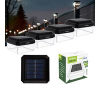 4x LED Solar Lamp Garden Lamp Patio Lamp Post Lamp 100x100mm