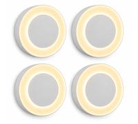 4x LED Wall Light Outdoor Indoor White Round Ø20cm IP54 13W 700lm Warm White