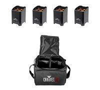 4x LEDj QB1 Wireless LED Battery Uplighter Bundle inc. Carry Bag