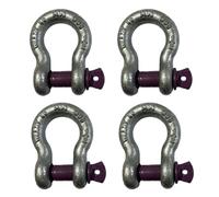 4x Lifting Shackle WLL 2 Ton Galvanised Screw Pin Tested Alloy Bow Shackles
