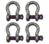 4x Lifting Shackle WLL 4.75 Ton Galvanised Screw Pin Tested Alloy Bow Shackles