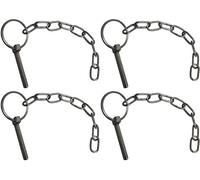 4x Linch Pin and Chain, 6mm, Trailer, Lynch pin, 36mm ring