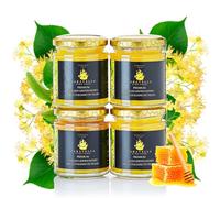 4x Linden honey 250 gr Caravella Fine Food| Italian Creamy Light Floral & Herbal | Pure Raw Unpasteurized| Natural Antioxidants & Enzymes Soothing & Calming| Ideal for Tea Breakfast Wellness Skin Glow