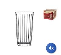 Pasabahce Joy Long Drink Glasses, 15.75 oz, Set of 4 | Glass, Clear, Collins Style, Soda, Cocktails, Iced Drinks