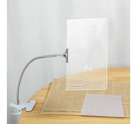 4X Magnifying Glass with Clip Large 25x14cm Full Page Reading Magnifier with 360 Degree Flexible Neck Book Reading Magnifying Glass Hands Free Magnifying Lens for Books Sewing Crafts