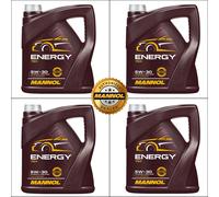4X Mannol 7511 Energy 5W-30 A3/B4 Fully Synthetic Engine Oil - 20 Litres