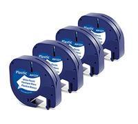4X MarkField Compatible Plastic Label Tape Replacement for Dymo LetraTag,