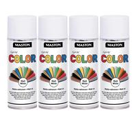 4x Maston Spray Paint Color White Matt 400ml