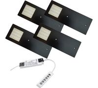 4X Matt Black Ultra-Slim Under Cabinet Kitchen Lights With Led Driver Kit - Bright Natural White