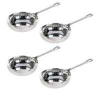 4X Mini Stainless Steel Pan Ø11 Cm Serving Pan Hammered Capacity 260 Ml