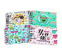 4x Mini Wirebound A7 Notepads, Kids Students Memo Jotter Notebooks Ideal For Back To School