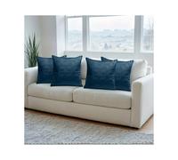 (4X, NAVY) Premium Diamond Design Velvet Filled Cushion