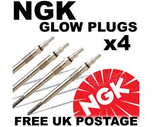 4x NGK Heater Glow Plugs For Ford SCORPIA TURNIER JEEP CHEROKEE #5065
