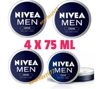 4x Nivea Men Creme - Face, Body And Hands Cream Tin 75ml ( 4 PACK AS PIC
