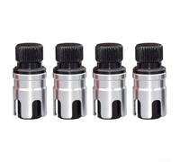 4x Off-Road Tire Deflation Valves - Metal-Plastic Construction for Stable Air Release During Sand Driving and Recovery (Silver)