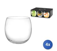 4x Pack H&H 6 Glasses in Glass Model Bubbly cl 46