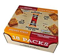 4X Packs Quaker Porridge to Go -Breakfast Squares Wholegrain Oat Cereal Bars 72 x 55g ( 36x Golden Syrup + 36 x Strawberry, Raspberry & Cranberry)