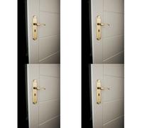 4x PAIR Curved Handle on Long Lock Backplate 245 x 45mm Polished Chrome