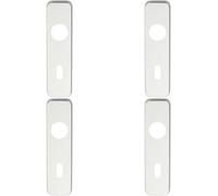 4x PAIR Door Handle Lock Backplate for Safety Levers 154 x 40mm Satin Aluminium