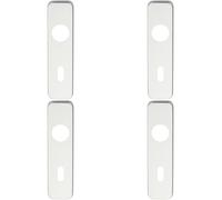 4x PAIR Door Handle Lock Backplate for Safety Levers 154 x 40mm Satin Aluminium