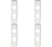 4x PAIR Door Handle Oval Backplate for Safety Levers 154 x 40mm Satin Aluminium
