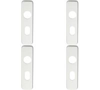 4x PAIR Door Handle Oval Backplate for Safety Levers 154 x 40mm Satin Aluminium Loops Multi One Size