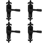 4x PAIR Forged Twisted Ornate on Bathroom Backplate 226 x 50mm Black Antique Loops Black One Size
