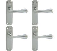 4x PAIR Heavy Duty Handle on Angular Latch Backplate 180 x 40mm Satin Chrome Loops Multi One Size