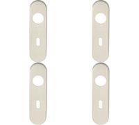 4X Pair Radius Standard Lock Handle Key Plates 170 X 45 X 8mm Satin Steel
