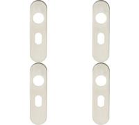 4X Pair Radius Uk Oval Cylinder Plate Cover 170 X 45 X 8mm Satin Steel