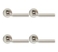 4X Pair Sectional Round Bar With Mitred Corner Concealed Fix Dual Nickel