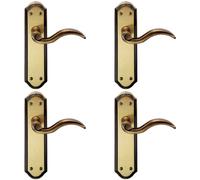 Loops 4x PAIR Spiral Sculpted Handle on Latch Backplate 180 x 48mm Florentine Bronze Loops Multicolor