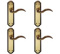 Loops 4x PAIR Spiral Sculpted Handle on Latch Backplate 180 x 48mm Florentine Bronze Loops Multicolor