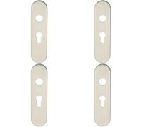 4x PAIR Steel Inner Backplate for Safety Lever 47.5mm Fixing Centres Satin Steel