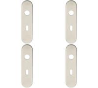 4x PAIR Steel Inner Backplate for Safety Lever 57mm Fixing Centres Satin Steel