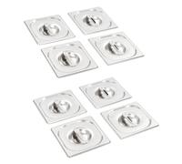 4x Pan Lids Stainless Steel Cooking Tray Guard Cover Set Multi Models vidaXL