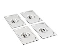 4x Pan Lids Stainless Steel Cooking Tray Guard Cover Set Multi Models vidaXL