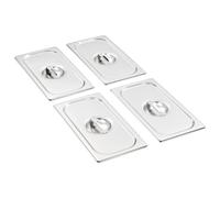 4x Pan Lids Stainless Steel Cooking Tray Guard Cover Set Multi Models vidaXL
