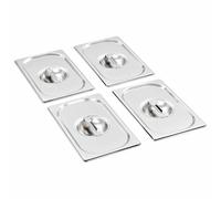 4x Pan Lids Stainless Steel Cooking Tray Guard Cover Set Multi Models vidaXL