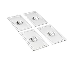 4x Pan Lids Stainless Steel Cooking Tray Guard Cover Set Multi Models vidaXL