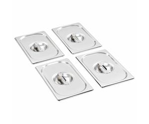 4x Pan Lids Stainless Steel Cooking Tray Guard Cover Set Multi Models vidaXL