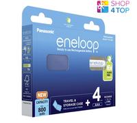 4x Panasonic Eneloop AAA 800mAh NiMH Rechargeable Batteries + Case