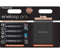 4x Panasonic Eneloop Pro AA 2500mAh Rechargeable Batteries & Case NiMH BK-3HCDE